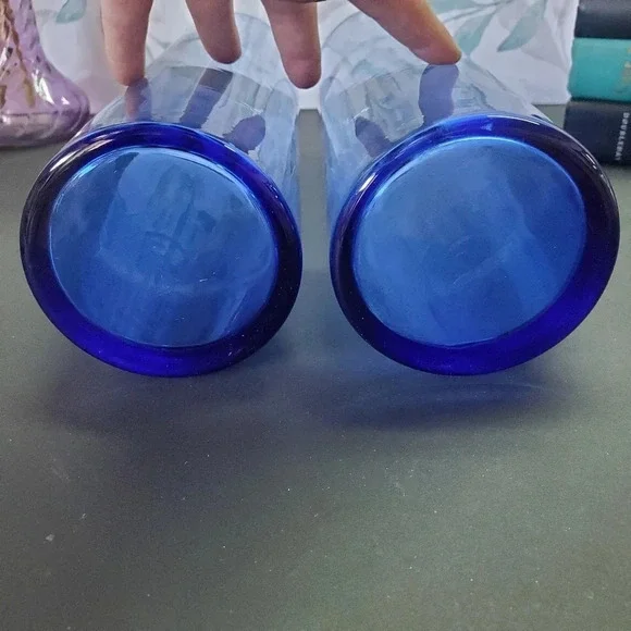 Tall Cobalt Blue Vases 2pc Set sz 10.5" - Picture 5 of 6
